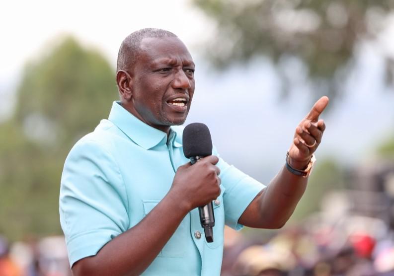 File Image of President William Ruto in Kakamega County.